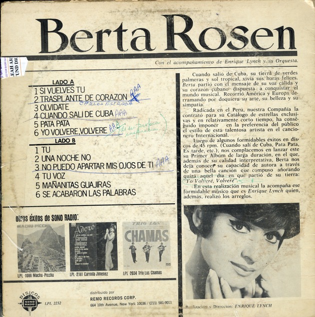 Berta Rosen - Back Cover